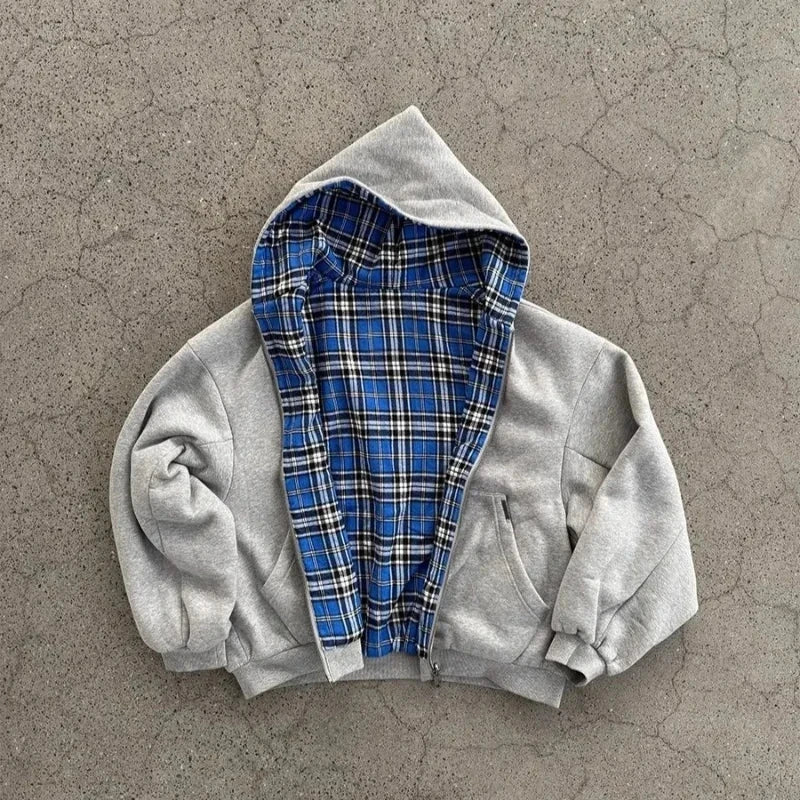 CHECKER LINE ZIP-UP