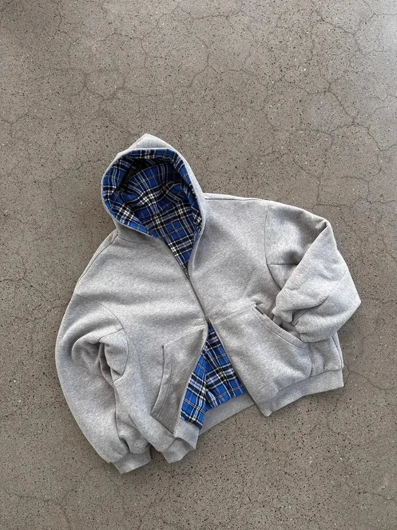 CHECKER LINE ZIP-UP